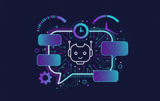 Illustration chatbot IA assistant 24h/24 pour PME - CyberyWeb