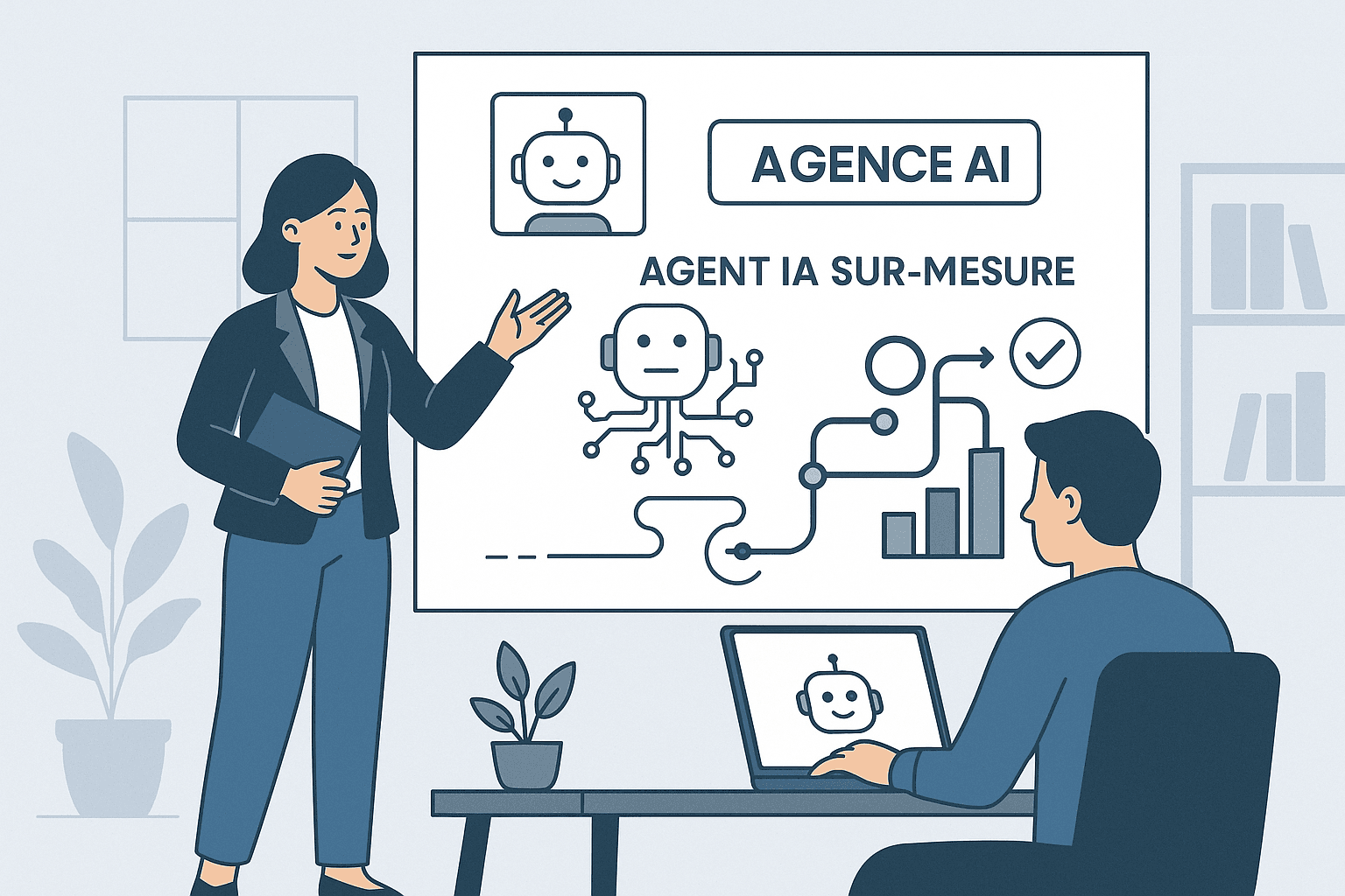 Agence agent IA : avantages, méthode et ROI d’un agent IA sur-mesure PME