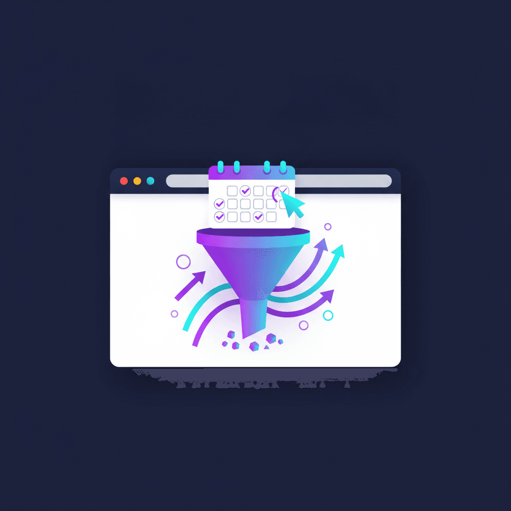 Illustration : un site web PME transformant ses visiteurs en rendez-vous confirmes via un tunnel de conversion et un agenda de reservation en ligne